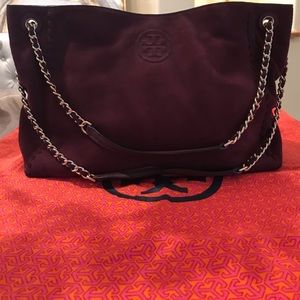 Tory Burch suede tote
